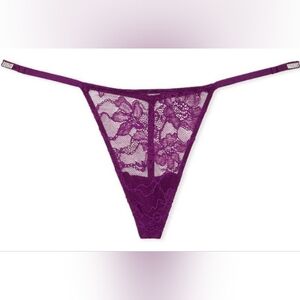 S M XXL 💜Victoria's Secret Shine Strap V String Lace Thong Panty
